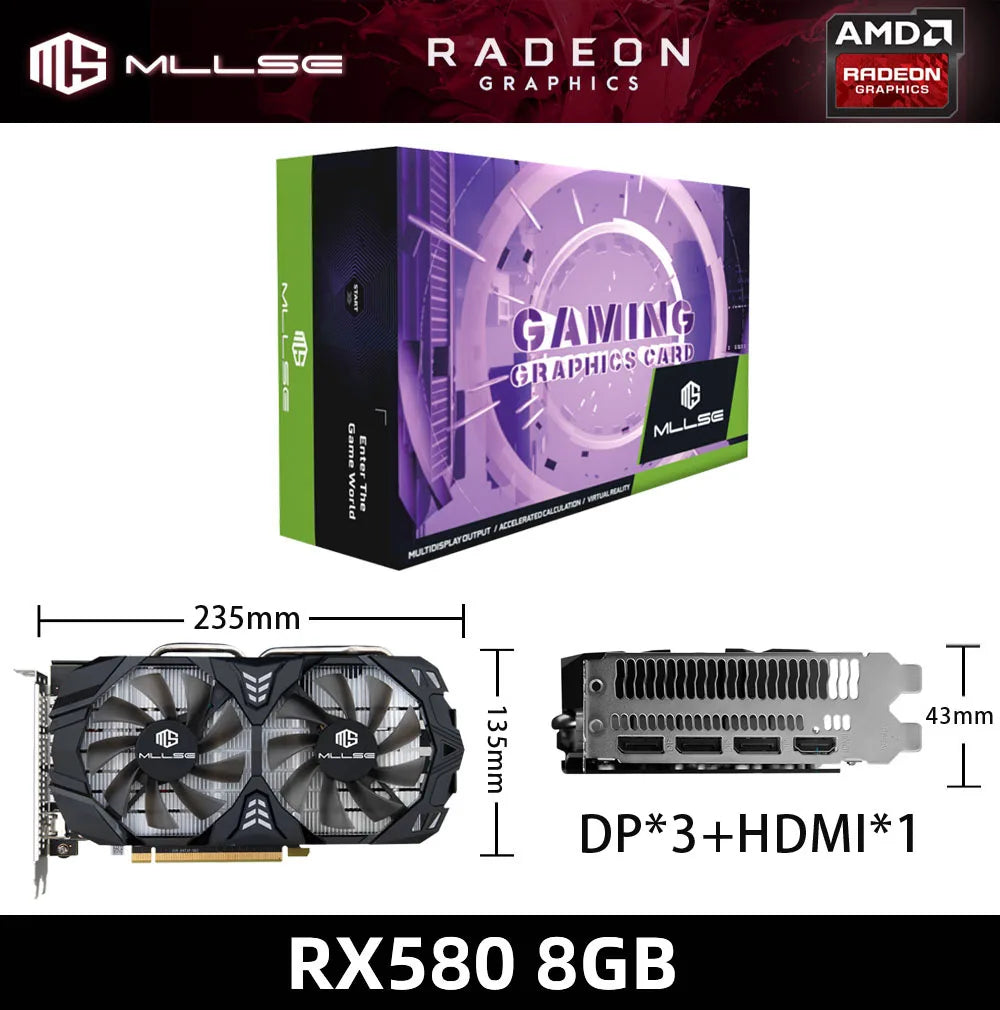 Carte Graphique AMD RX 580 8GB – Performance Éblouissante pour Gamers
