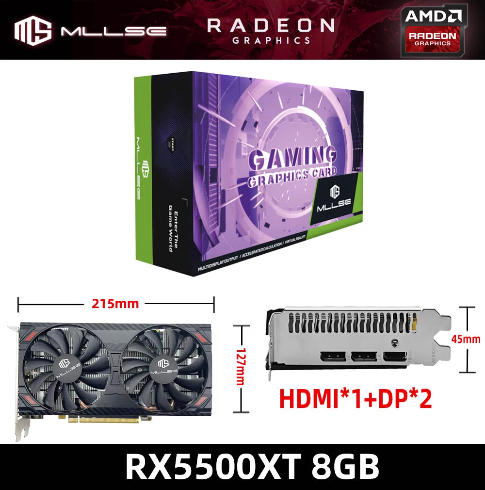 Carte Graphique MLLSE RX 5500XT 8GB – Performances et Puissance pour les Gamers