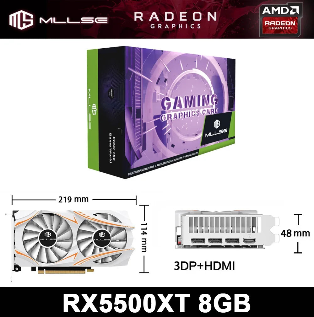 Carte Graphique AMD RX 5500XT 8Go GDDR6 – Performance et Économie pour le Gaming