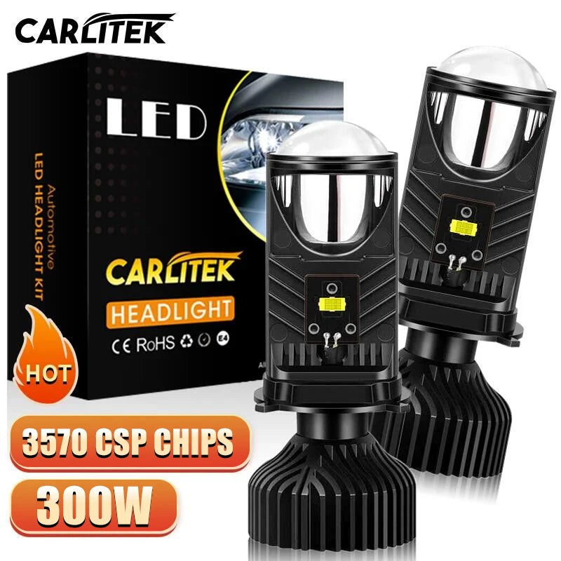 Ampoules de phare LED H4 avec lentille projecteur pour voiture