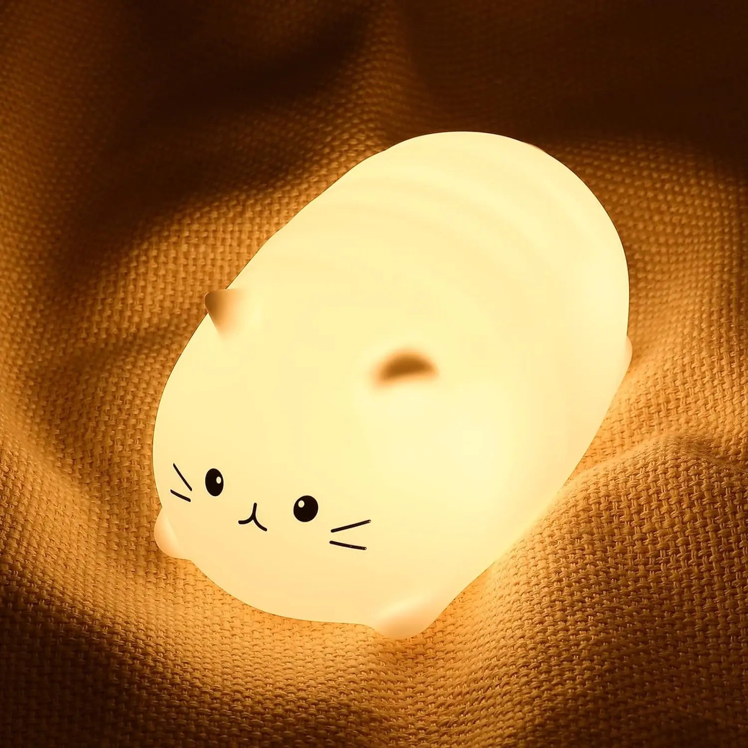 Veilleuse LED Douce en Forme de Chat – Lampe Rechargeable pour Enfants