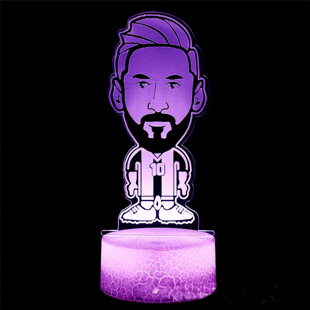 Lampe de Nuit 3D en Forme de Ballon de Football Messi – Luminaires pour Enfants