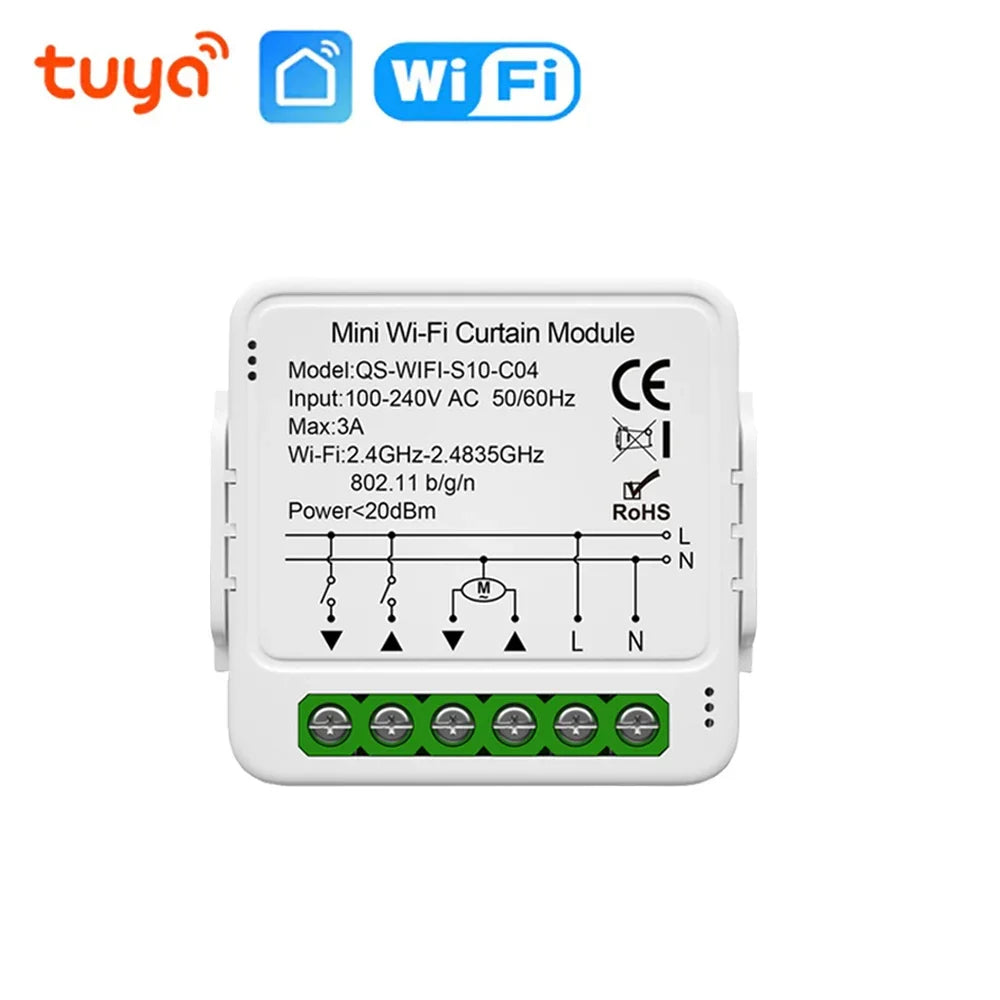 Module de Commutation Intelligent pour Rideaux – WiFi Tuya