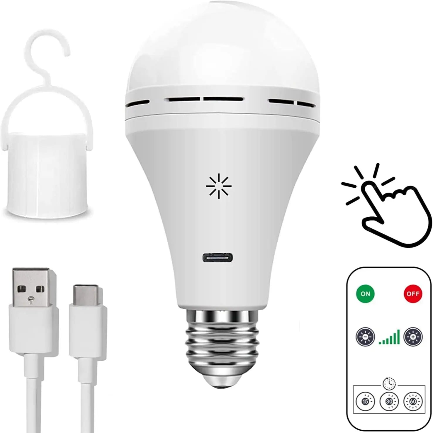Ampoule LED Rechargeable USB-C avec Télécommande