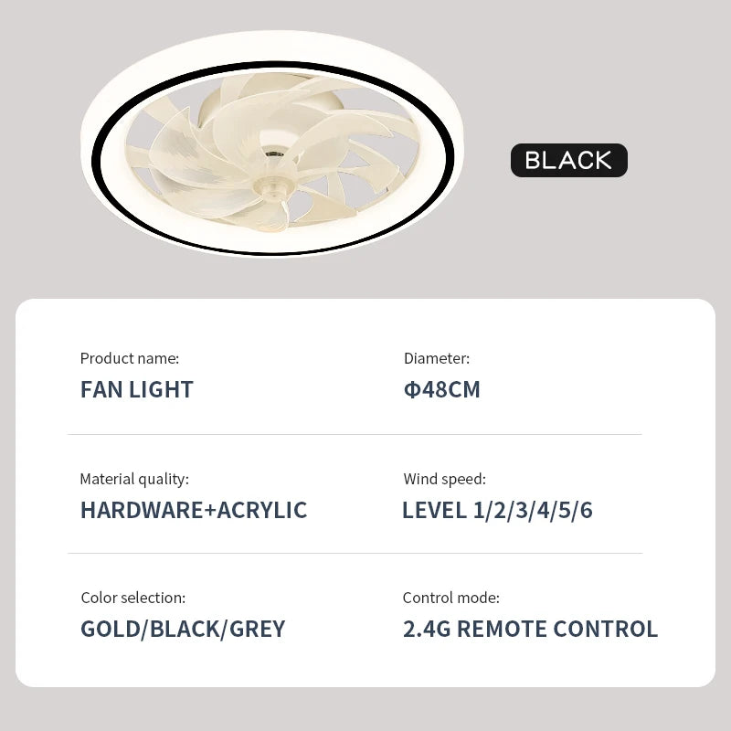 Ventilateur de Plafond Intelligent avec Éclairage et Télécommande – Design Élégant pour Votre Intérieur
