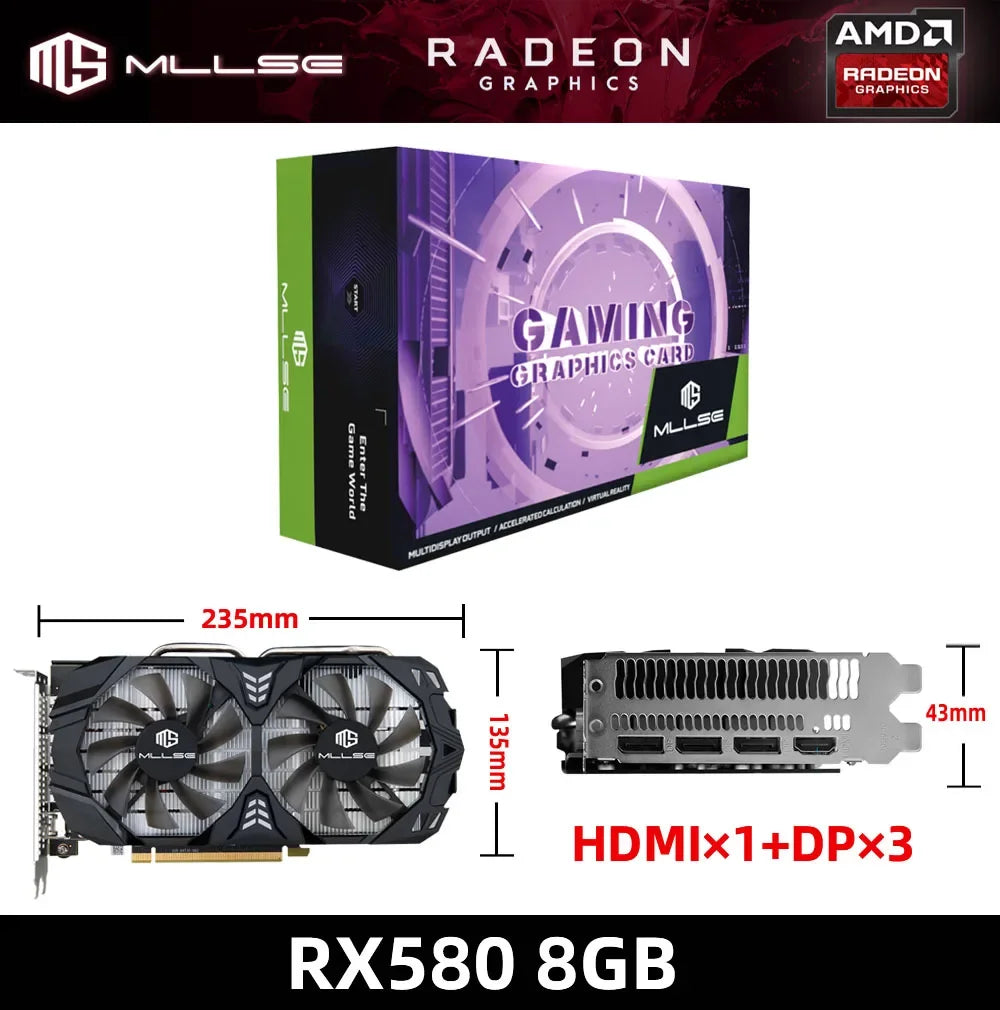 Carte Graphique AMD RX 580 8 Go – Performances de Jeu Élevées